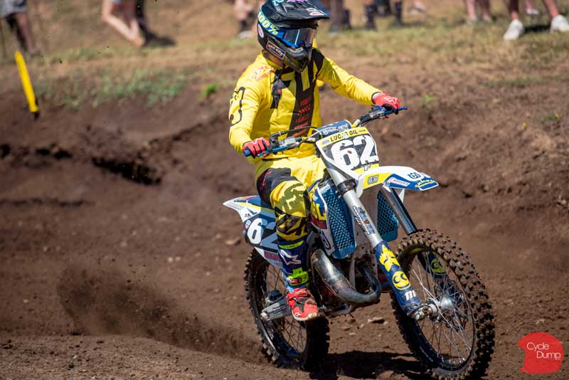 Andy riding Washougal Pro Motocross National racing in the 125 Dream Race Invitational Class.
