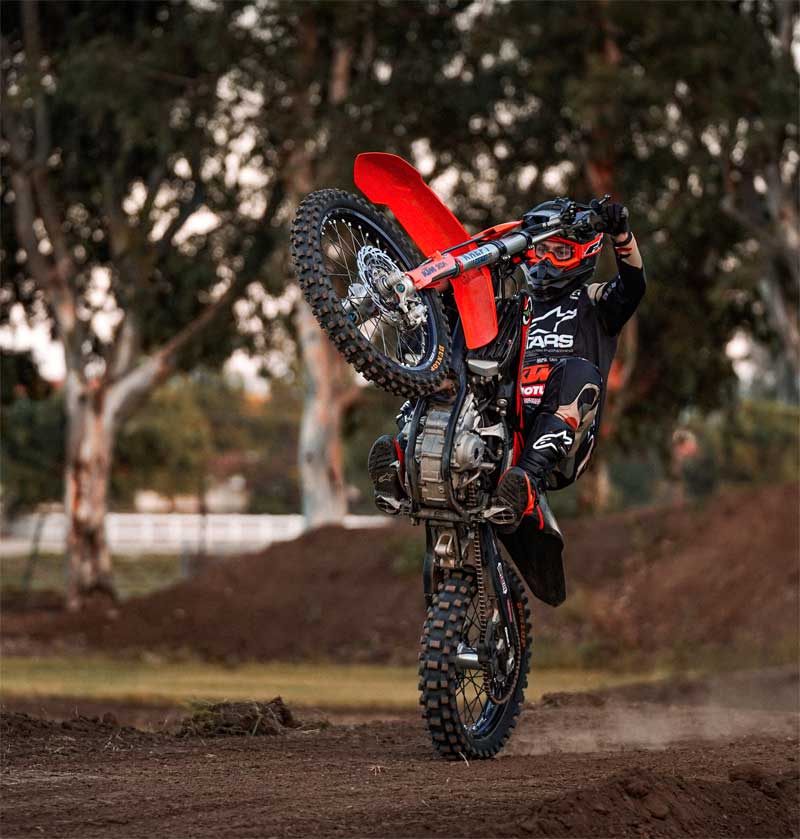 Andy on his KTM at Blackmore Ranch letting loose some wheelies