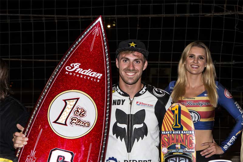Andy with Superhooligans prizes at round 8  Hanford Kings Speedway.