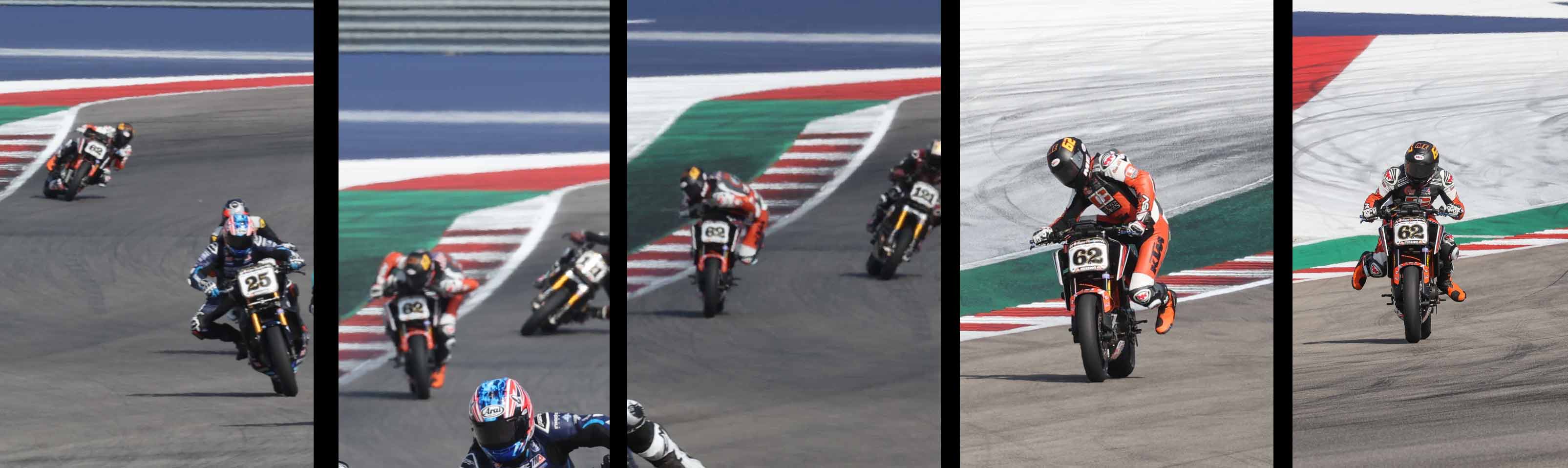 Andy DiBrino almost crashes turn 12 highside legs fly off, body turned, right leg over, left leg off pegs but he pulls out of it and saves from crashing his motorcycle at  RSD Superhooligan national championship 2024