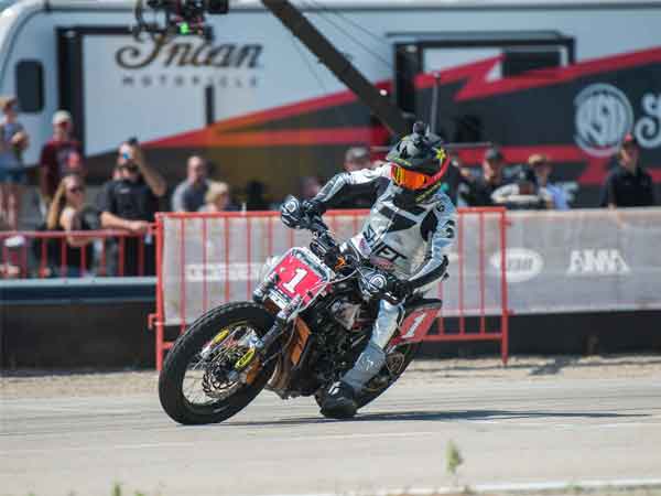 Andy DiBrino takes the win at the first ever Nitro Circus RSD Super Hooligan flat track motorcycle race in Utah